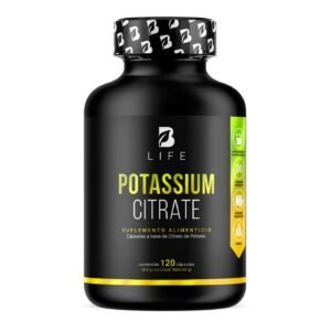 Citrato de Potasio 120 Cápsulas con 800 mg de Potasio (Provenientes de 1000 mg de Citrato de Potasio). Ingredientes Naturales. Potassium Citrate B Life