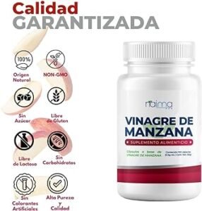 Vinagre de Manzana 500mg por Cápsula - Ingredientes 100% Naturales
